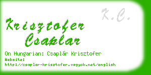 krisztofer csaplar business card
